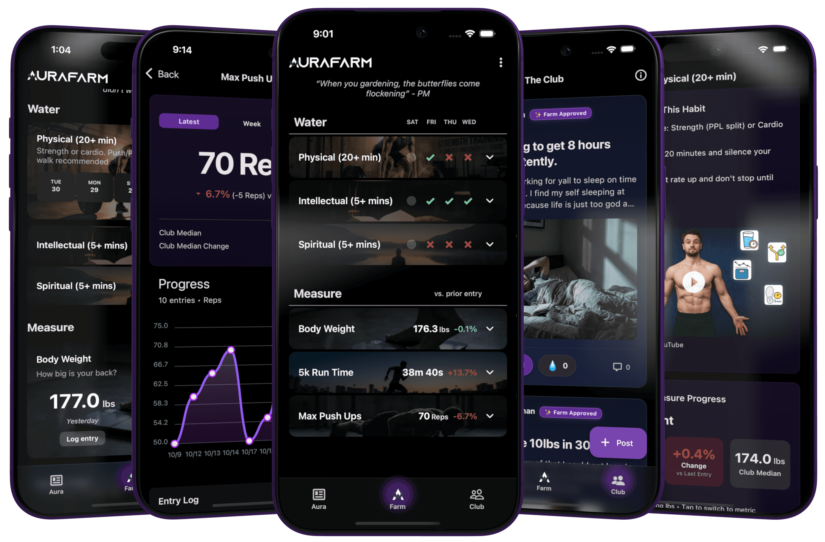 AuraFarm App Screens